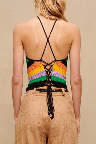 Top en crochet - Noir et jaune