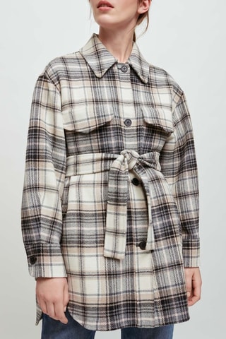 Manteau en laine - Beige et bleu marine