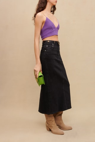 Crop top en tweed - Violet