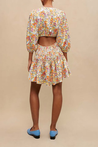 Robe patineuse - Blanc et orange