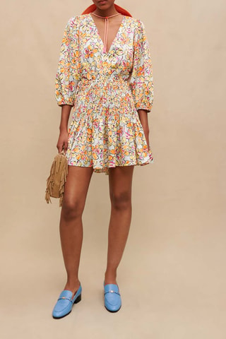 Robe patineuse - Blanc et orange