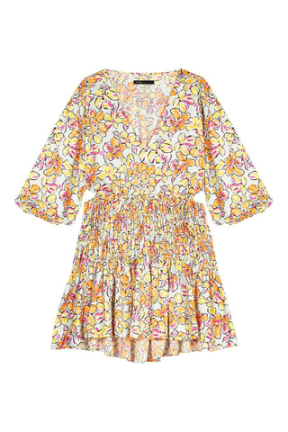 Robe patineuse - Blanc et orange