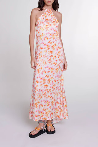 Robe longue - Blanc et orange