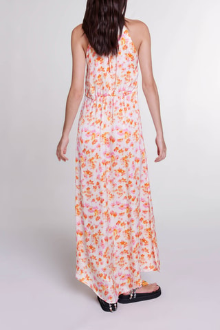 Robe longue - Blanc et orange