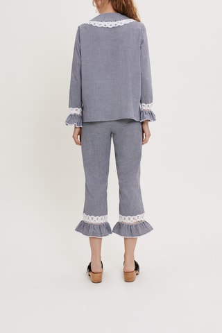 Chemisier en coton biologique - Bleu marine et écru