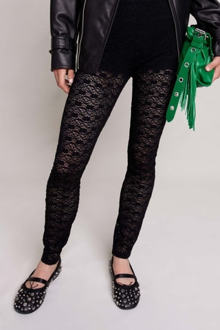Legging en dentelle - Noir