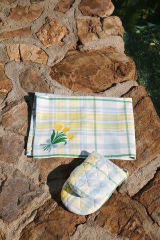 Gant de cuisine Perette - Blanc et bleu clair