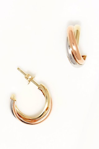 Argolas Tri Ouro - Ouro amarelo, ouro rosa e ouro branco