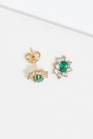 Brincos Marguerite Esmeralda - Ouro amarelo e esmeraldas