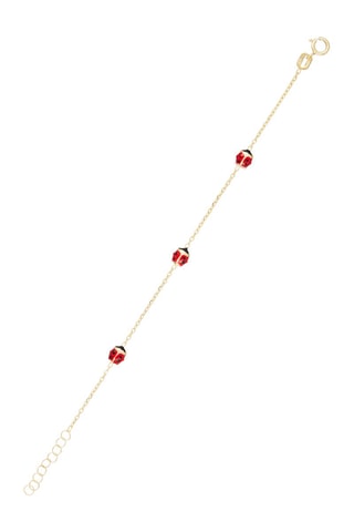 Pulseira criança 3 Joaninhas Ouro amarelo
