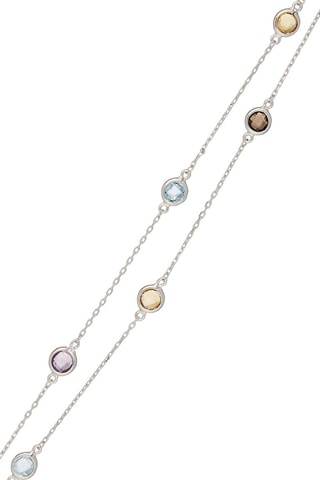 Pulseira Corlormix - Ouro branco, quartzo, topázios, ametistas, citrinas