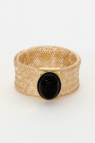 Anel Onyx Flamboyant - Ouro amarelo e ónix