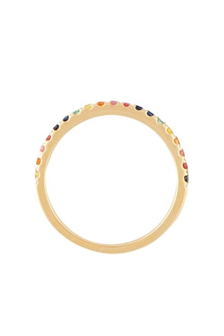 Anel Colorful Love - Ouro amarelo, esmeraldas, rubis e safiras