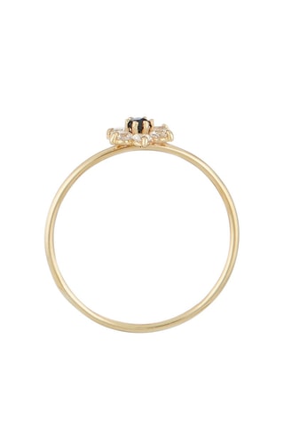 Anel Blue Flower - Ouro amarelo e safira