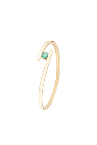 Anel Arc Ouro amarelo e esmeralda