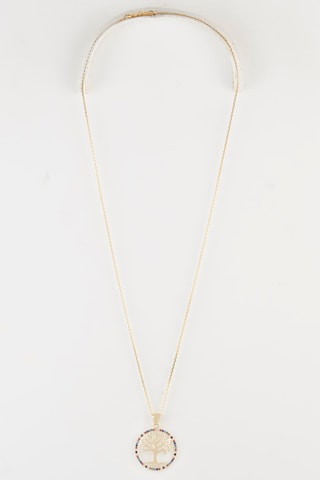 Pendente Árvore Colorida - Ouro amarelo, peridoto, citrino e ametista