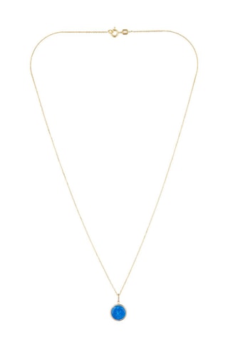 Pendente Jade Azul Ouro amarelo e jade