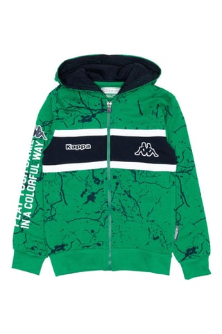 Conjunto sweat com capuz e calças de treino - Azul e verde