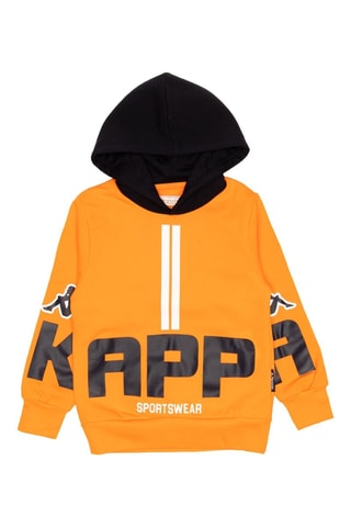 Conjunto sweat com capuz e calças de treino - Preto e laranja