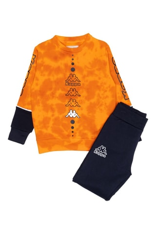 Conjunto sweat e calças de treino - Azul e laranja
