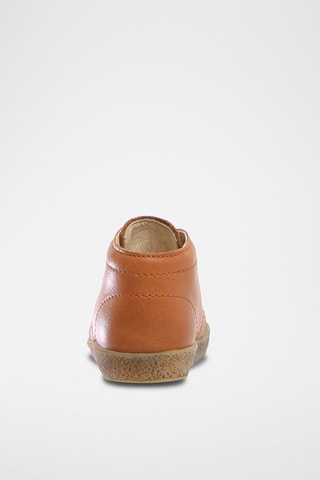 Boots em couro napa, lã e linho Conte - Bege e castanho
