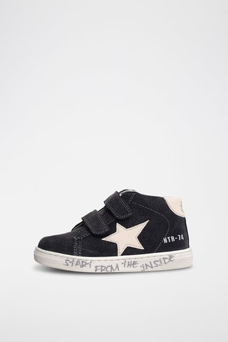 Boots em couro Pinn High - Azul-marinho e cru