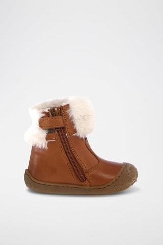 Botins de couro napa e lã Dordy - Camel