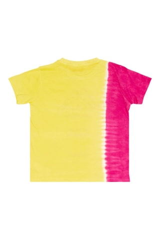 T-shirt dip and dye e calções - Branco, preto e amarelo