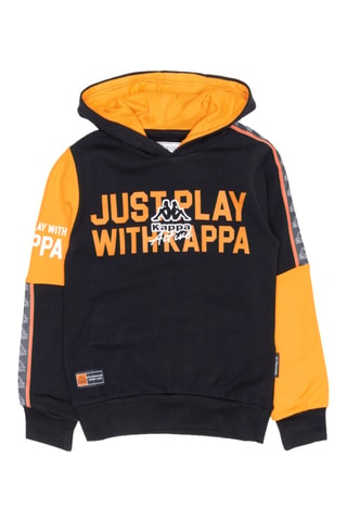 Conjunto sweat com capuz e calças de treino - Preto e laranja