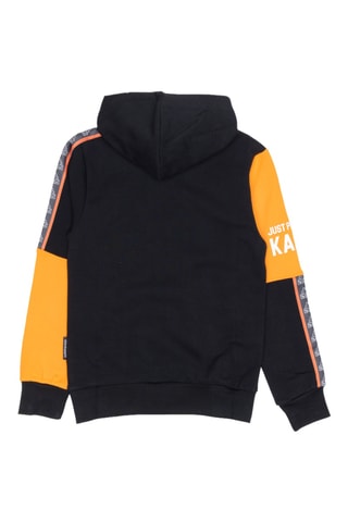 Conjunto sweat com capuz e calças de treino - Preto e laranja