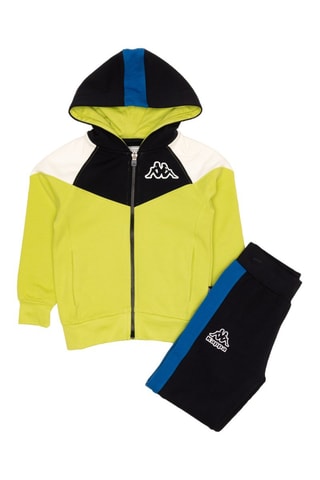 Conjunto sweat com capuz e calças de treino - Preto e verde