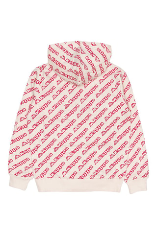Sweat com capuz - Branco e vermelho