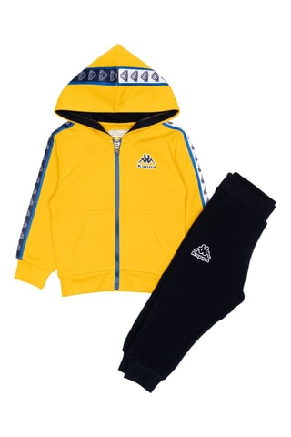 Conjunto sweat com capuz e calças de treino - Preto e amarelo