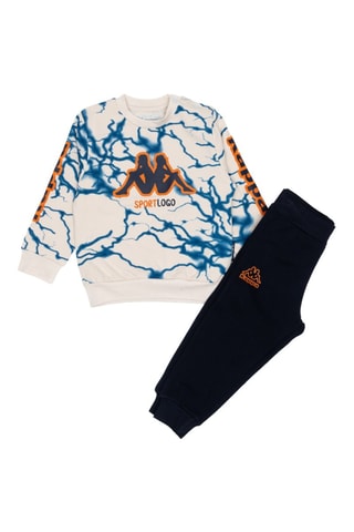Conjunto sweat e calças de treino - Branco e preto
