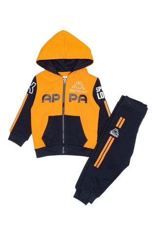 Conjunto sweat com capuz e calças de treino - Preto e laranja