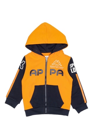 Conjunto sweat com capuz e calças de treino - Preto e laranja