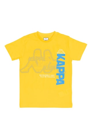 T-shirt e calções - Branco, preto e amarelo