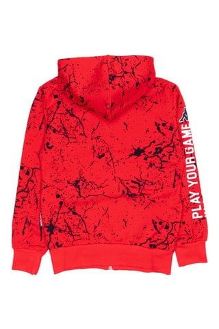Conjunto sweat com capuz e calças de treino - Vermelho e azul