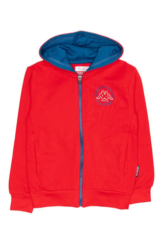 Conjunto sweat com capuz e calças de treino - Vermelho e azul