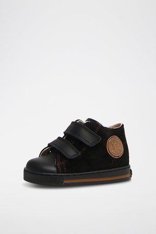 Sapatilhas em couro de vitelo - Preto e camel