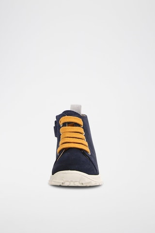 Botins em nobuck - Azul-marinho e amarelo
