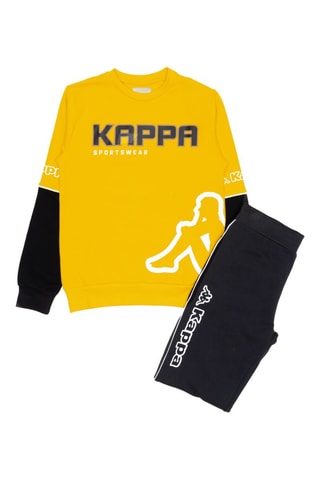 Conjunto sweat e calças de treino - Preto e amarelo