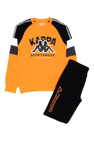 Conjunto sweat e calças de treino - Preto e laranja