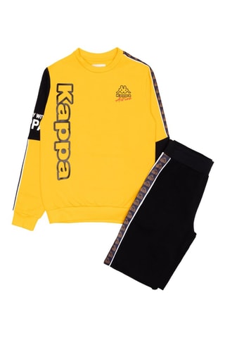Conjunto sweat e calças de treino - Preto e amarelo