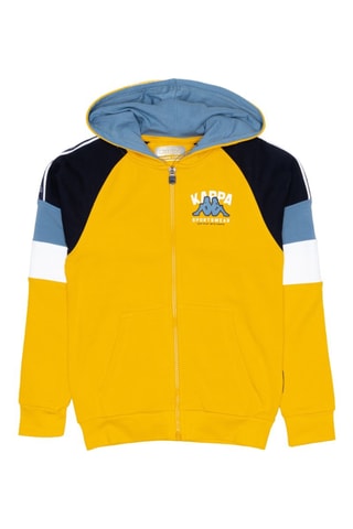 Conjunto sweat com capuz e calças de treino - Azul e amarelo