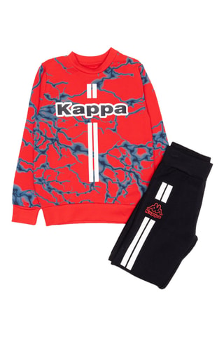 Conjunto sweat e calças de treino - Preto e vermelho
