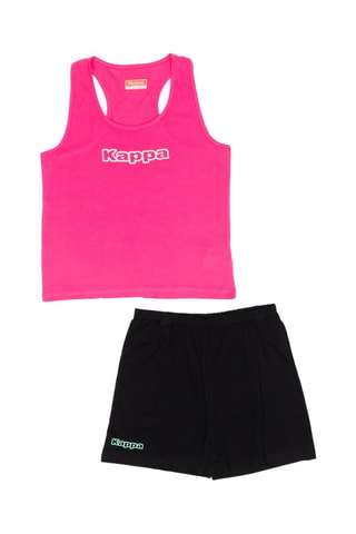 Camisola de alças e calções - Preto e rosa