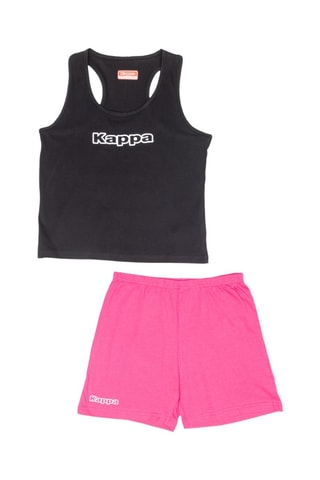 Camisola de alças e calções - Preto e rosa