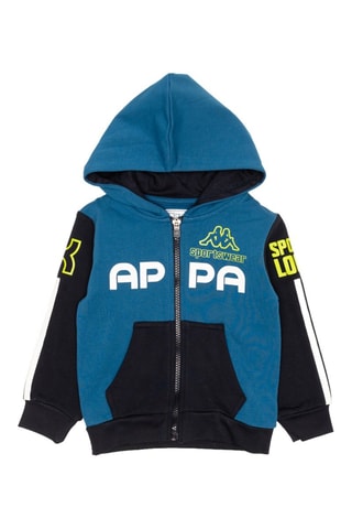 Conjunto sweat com capuz e calças de treino - Preto e azul