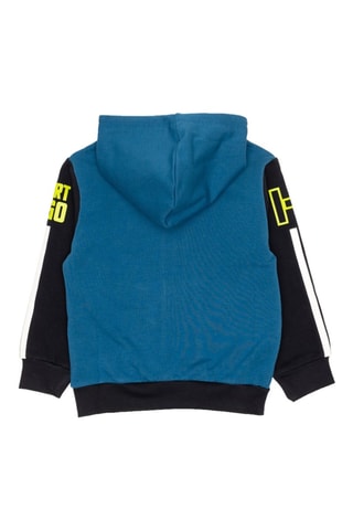 Conjunto sweat com capuz e calças de treino - Preto e azul